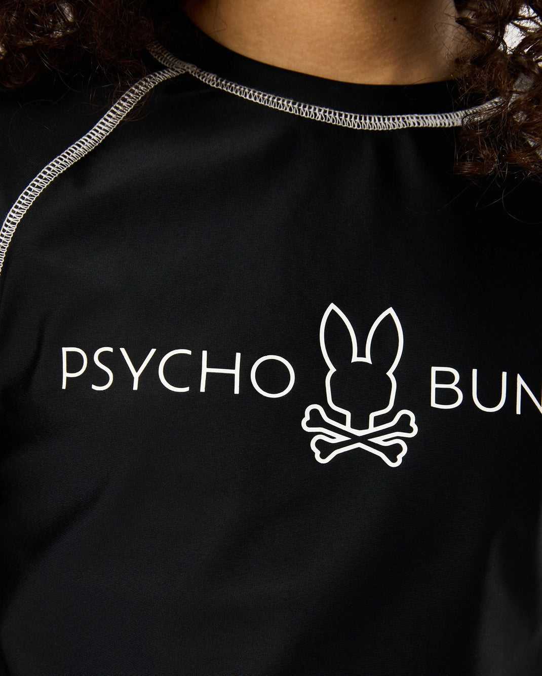 T Shirt Graphique Psycho Bunny Short Sleeve Anti-uv Rashguard Noir Enfant | GYK-88629770